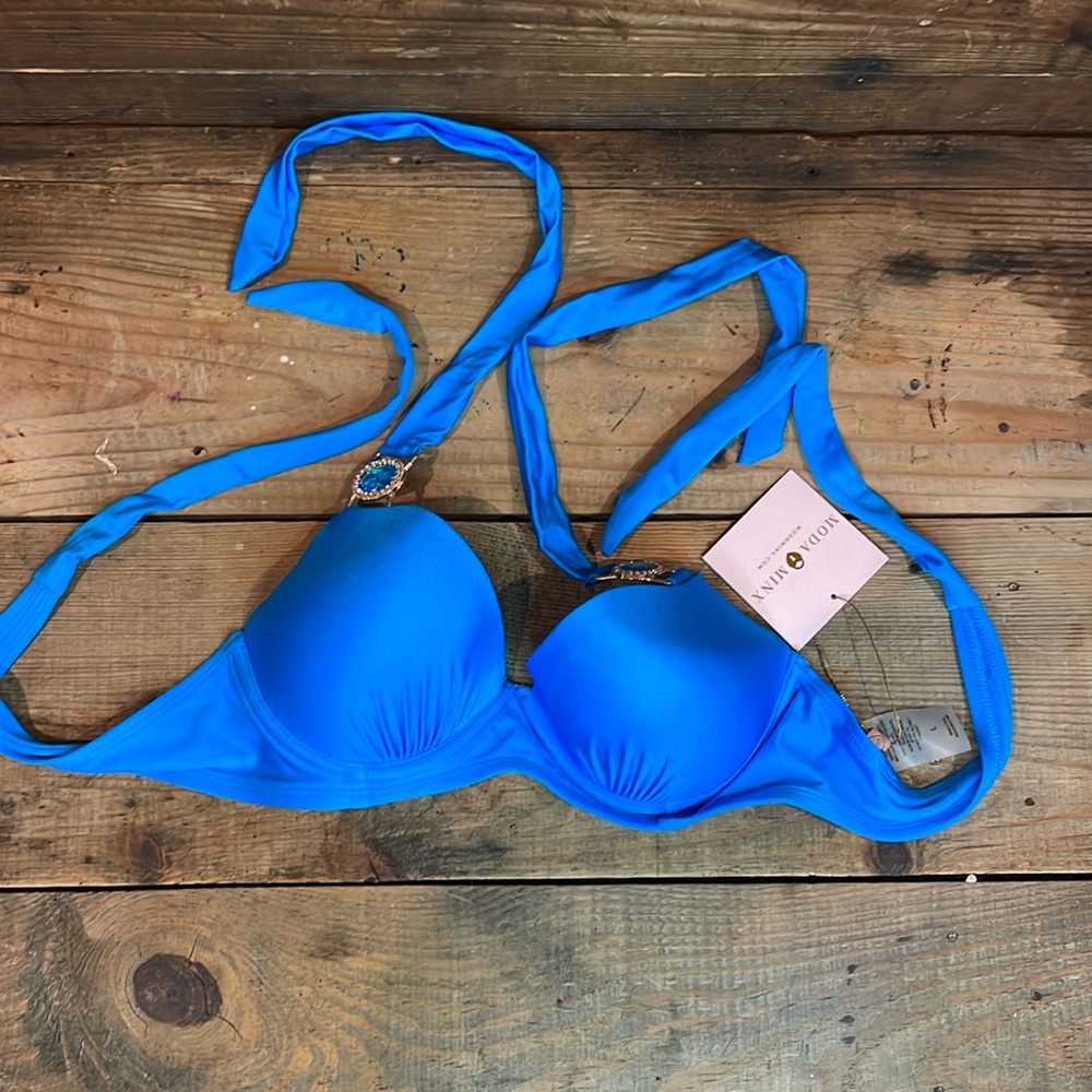 Moda Minx Blue Bikini Top Large